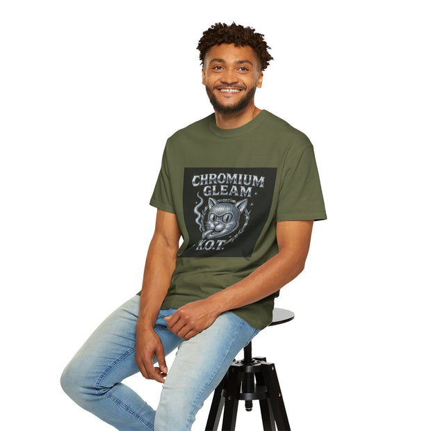 Chromium Gleam Cat Unisex Garment-Dyed T-Shirt