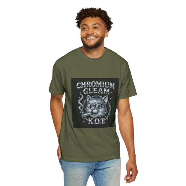 Chromium Gleam Cat Unisex Garment-Dyed T-Shirt