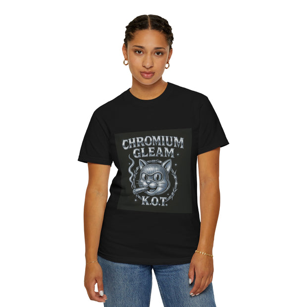 Chromium Gleam Cat Unisex Garment-Dyed T-Shirt