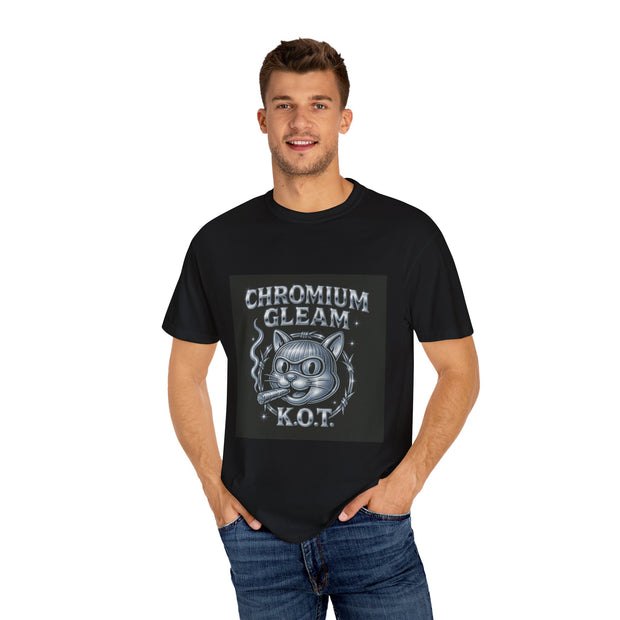 Chromium Gleam Cat Unisex Garment-Dyed T-Shirt