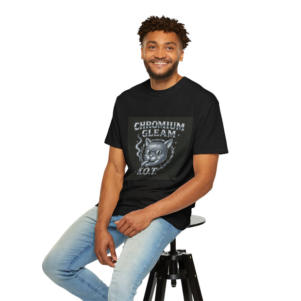Chromium Gleam Cat Unisex Garment-Dyed T-Shirt