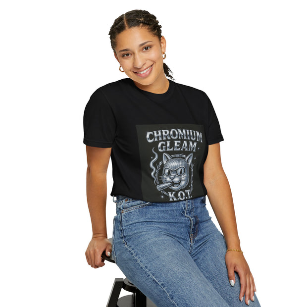 Chromium Gleam Cat Unisex Garment-Dyed T-Shirt
