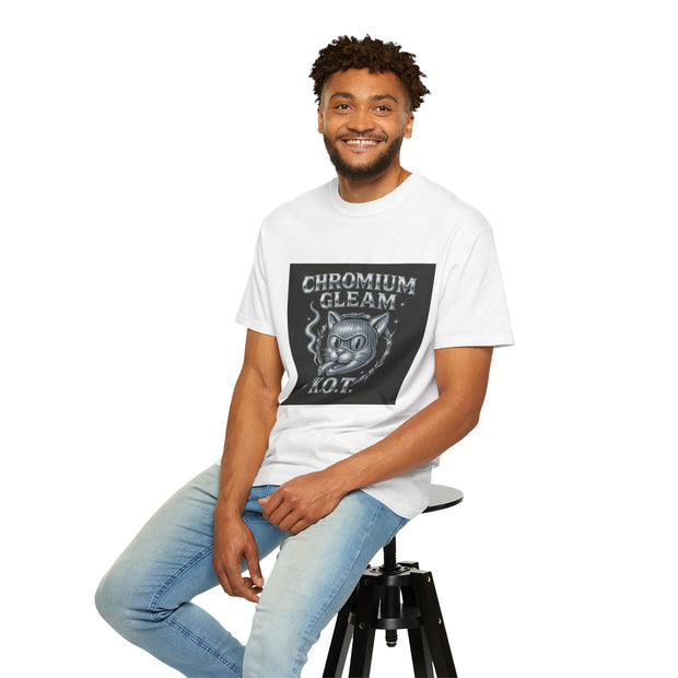 Chromium Gleam Cat Unisex Garment-Dyed T-Shirt