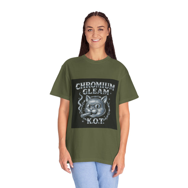 Chromium Gleam Cat Unisex Garment-Dyed T-Shirt