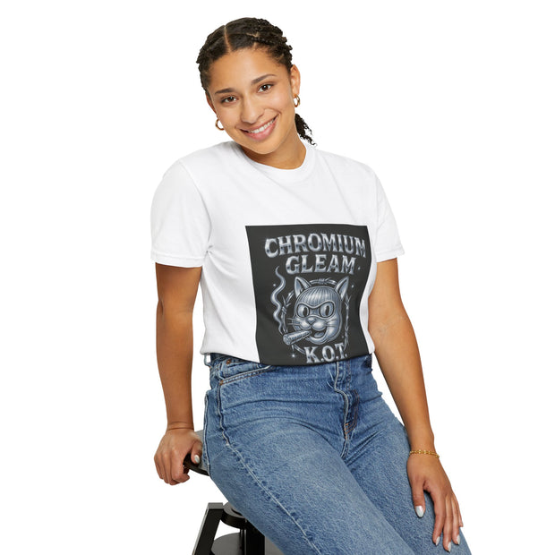 Chromium Gleam Cat Unisex Garment-Dyed T-Shirt