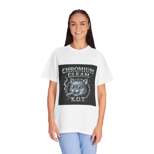 Chromium Gleam Cat Unisex Garment-Dyed T-Shirt