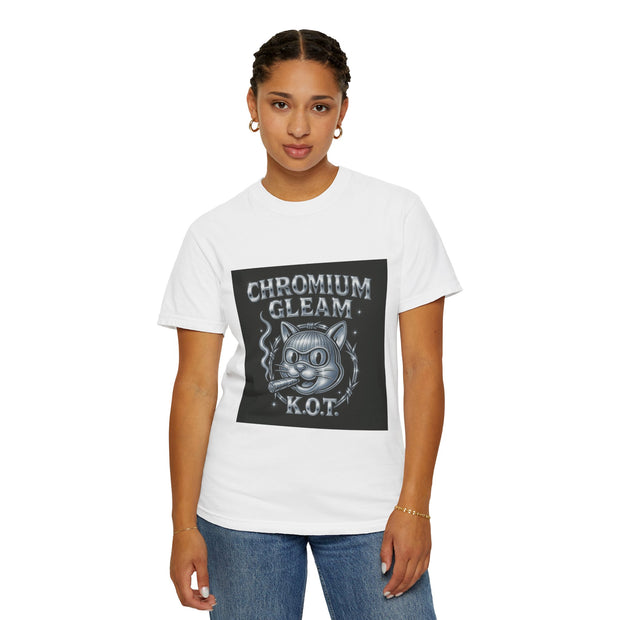 Chromium Gleam Cat Unisex Garment-Dyed T-Shirt