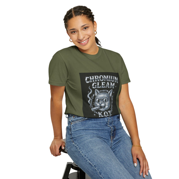 Chromium Gleam Cat Unisex Garment-Dyed T-Shirt